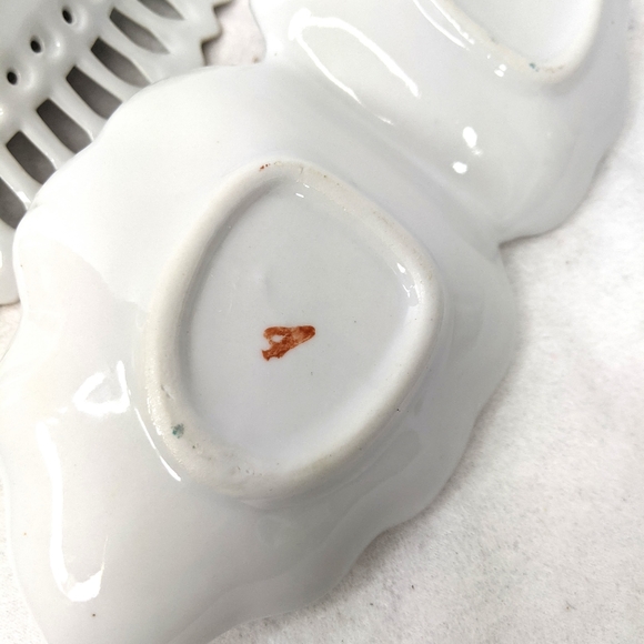 Vintage Reticulated Candy Dish/ Matching Relish - Picture 9 of 10